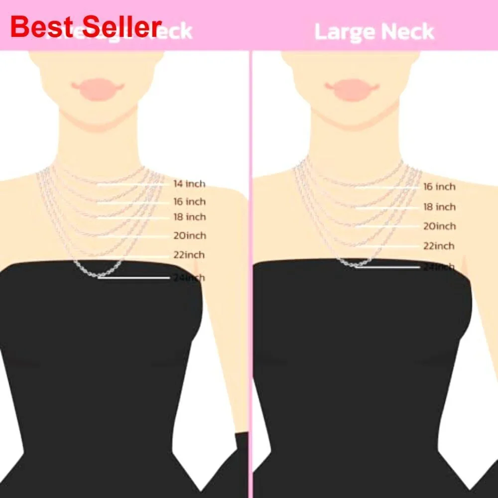 925 Sterling Silver Chain Necklace 1.1mm Cable Chain Hypoallergenic